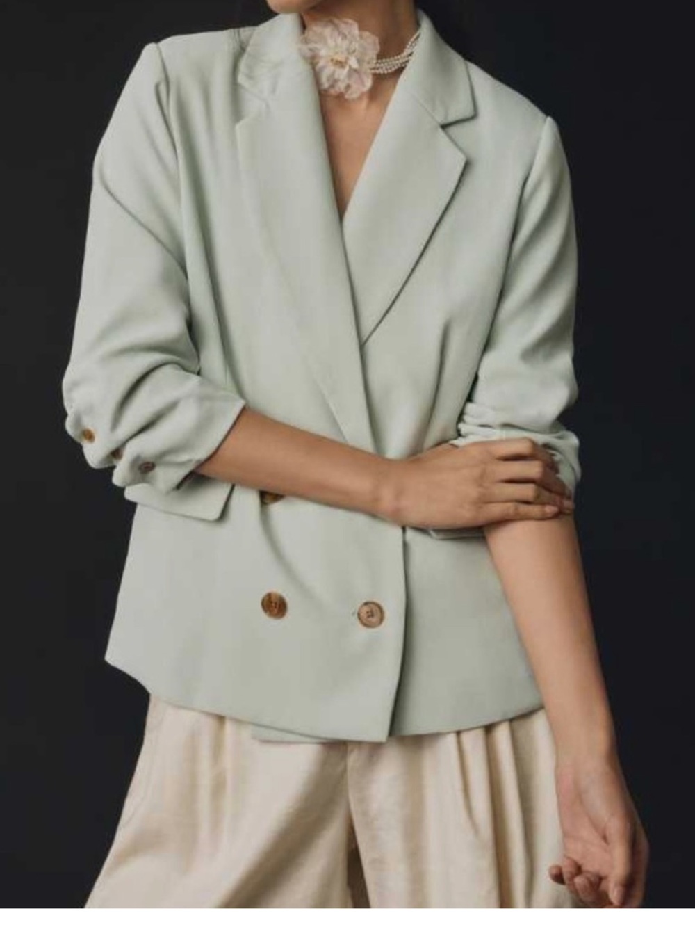 By Anthropologie cinched sleeve blazer - Picture 2 of 4